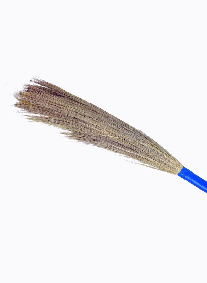 UMD Natural Grass Broom with Long Handle, Lightweight, Dust Free, Medium Weight, Round, Pack of 2 pcs jaadu for Floor Cleaning, Dusting, Home, Office (1) - Image 5